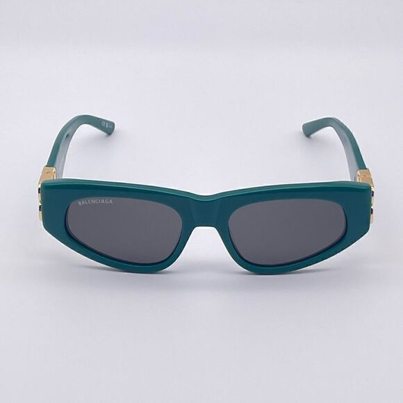 BALENCIAGA Sunglasses BB0095S 005 Green/Gold/Grey Women NEW main image 4
